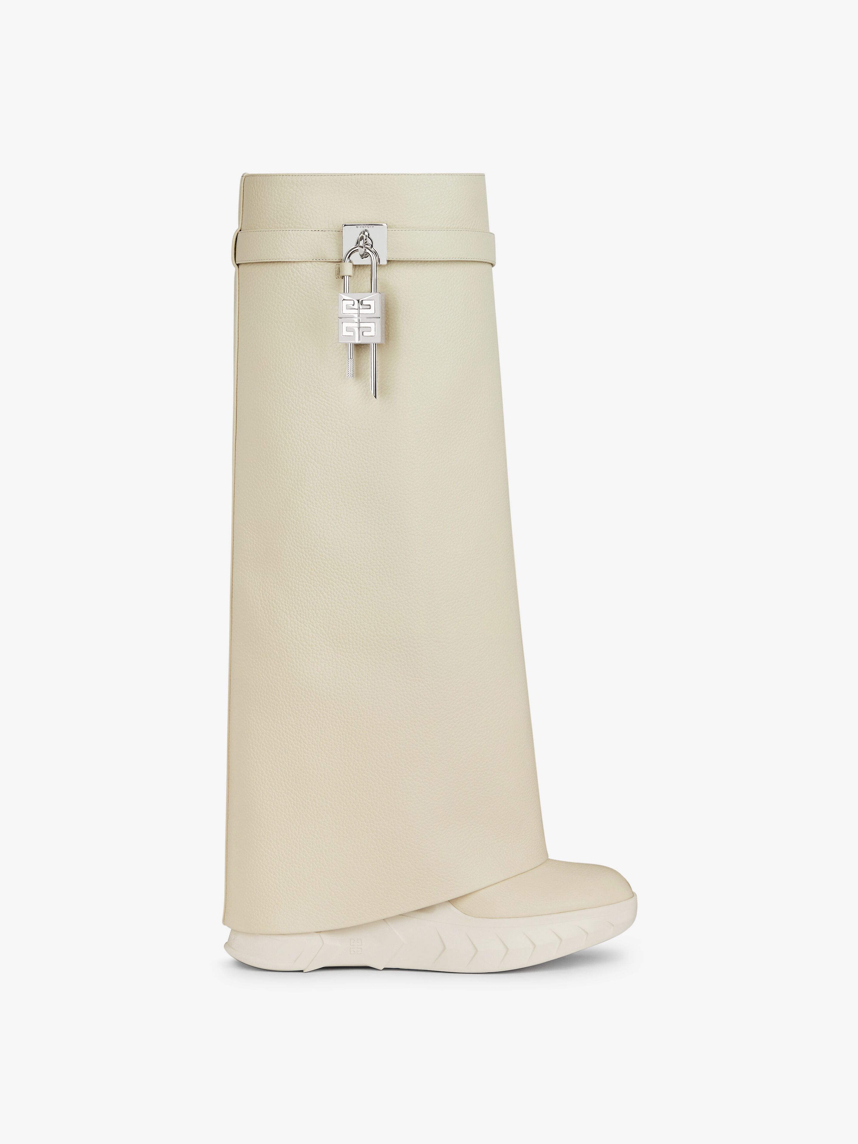 Shark Lock Biker boots in grained leather